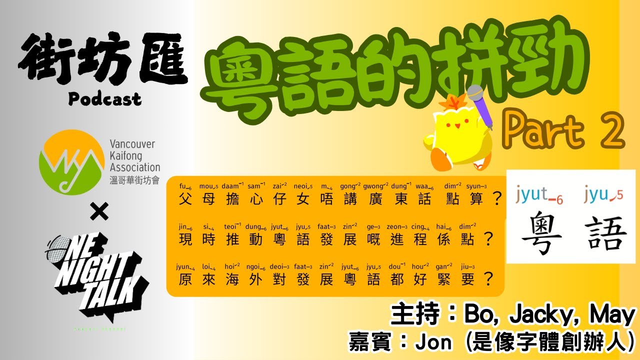 Ep.473 粤語的拼勁 Part 2,粵拼粵多多!【街坊匯】ONT (05.05.2025) 主持: Bo, May, Jacky 嘉賓:「是像字體」創辦人Jon 香港人|廣東華|溫哥華