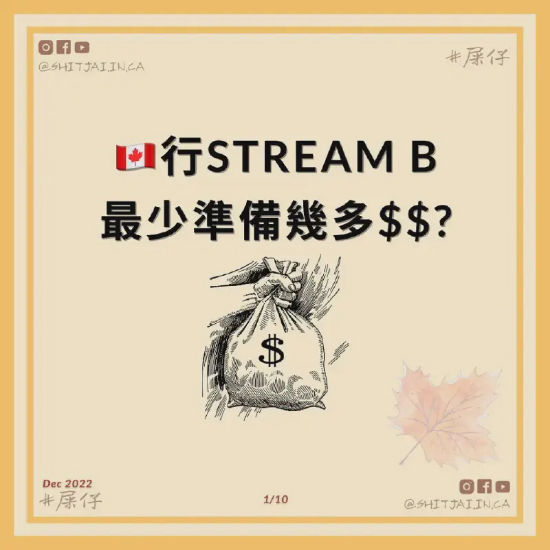 行Stream B最少準備幾多$$?